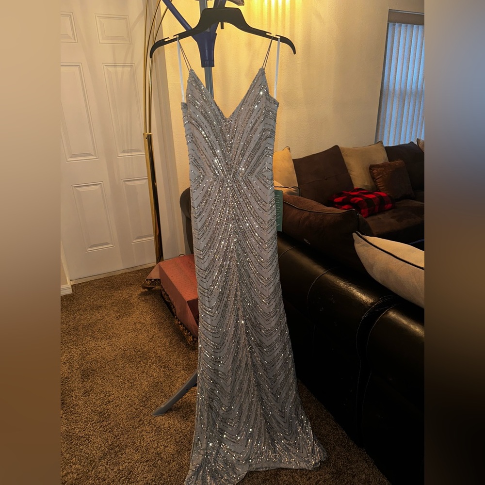 Prom Silver Dress NWT